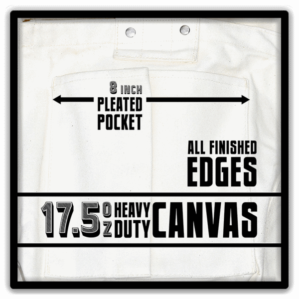 canvas newspaper bag with pleated pockets