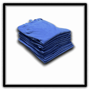Printer's Dozen of vintage double-stitch blank T-shirts in blue, size XL - stack view