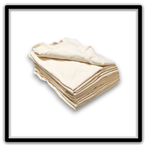 Printer's Dozen of vintage double-stitch blank T-shirts in cream, size XL - angle view