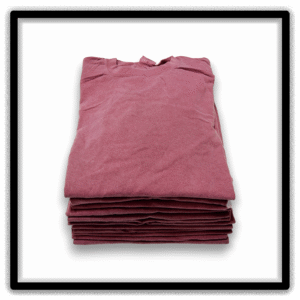 Printer's Dozen of vintage double-stitch blank T-shirts in maroon, size XL - stack view