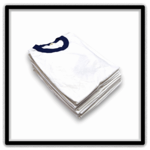 Printer's Dozen - 12 Vintage Ringer Blank T-Shirts - White / Navy / M, angle alternate