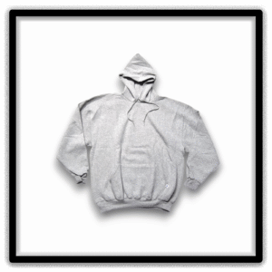 Vintage Russell Athletic heather gray blank hoodie, front view
