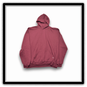 Vintage Russell Athletic maroon blank hoodie, front view
