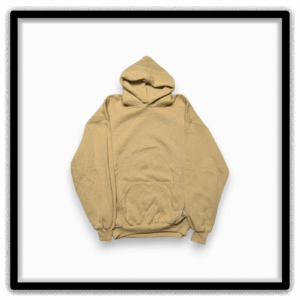 Vintage Russell Athletic tan blank hoodie, front view