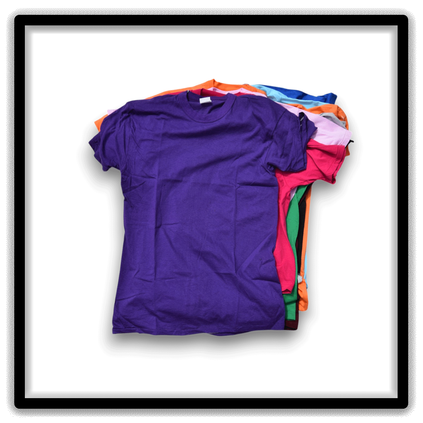 Mixed Dozen of 12 vintage single-stitch blank T-shirts, assortment front