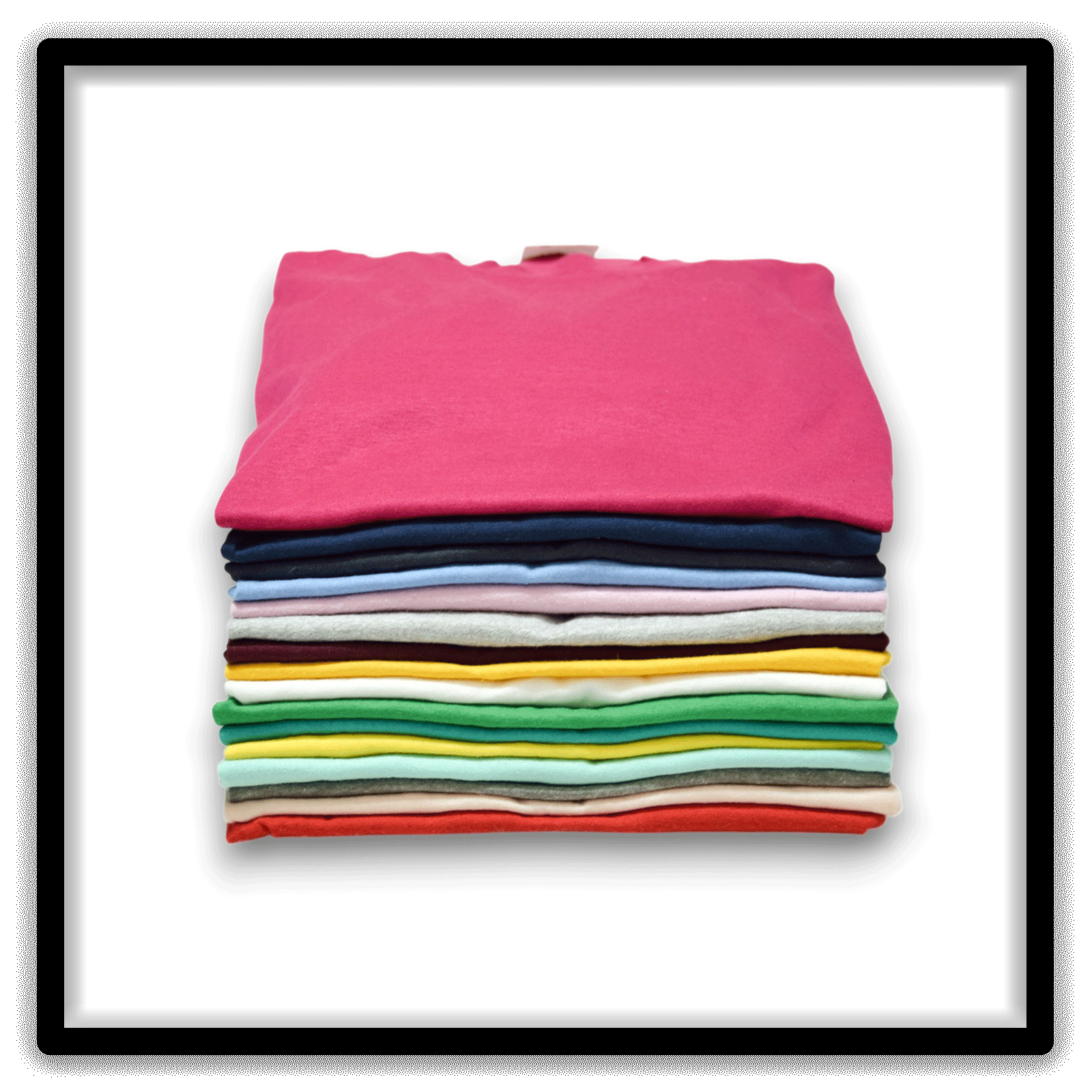 Mixed Dozen of 12 vintage single-stitch blank T-shirts, stack front close