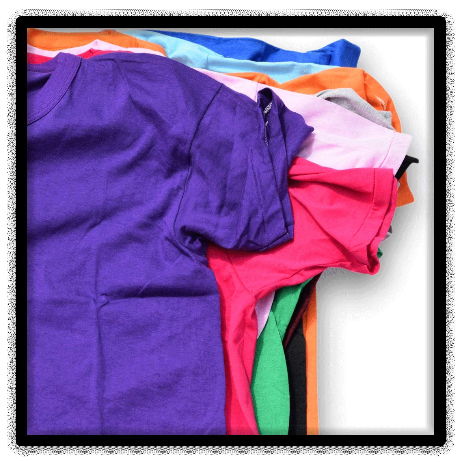 Mixed Dozen - 12 Vintage Single-Stitch Blank T-Shirts, assortment angle close