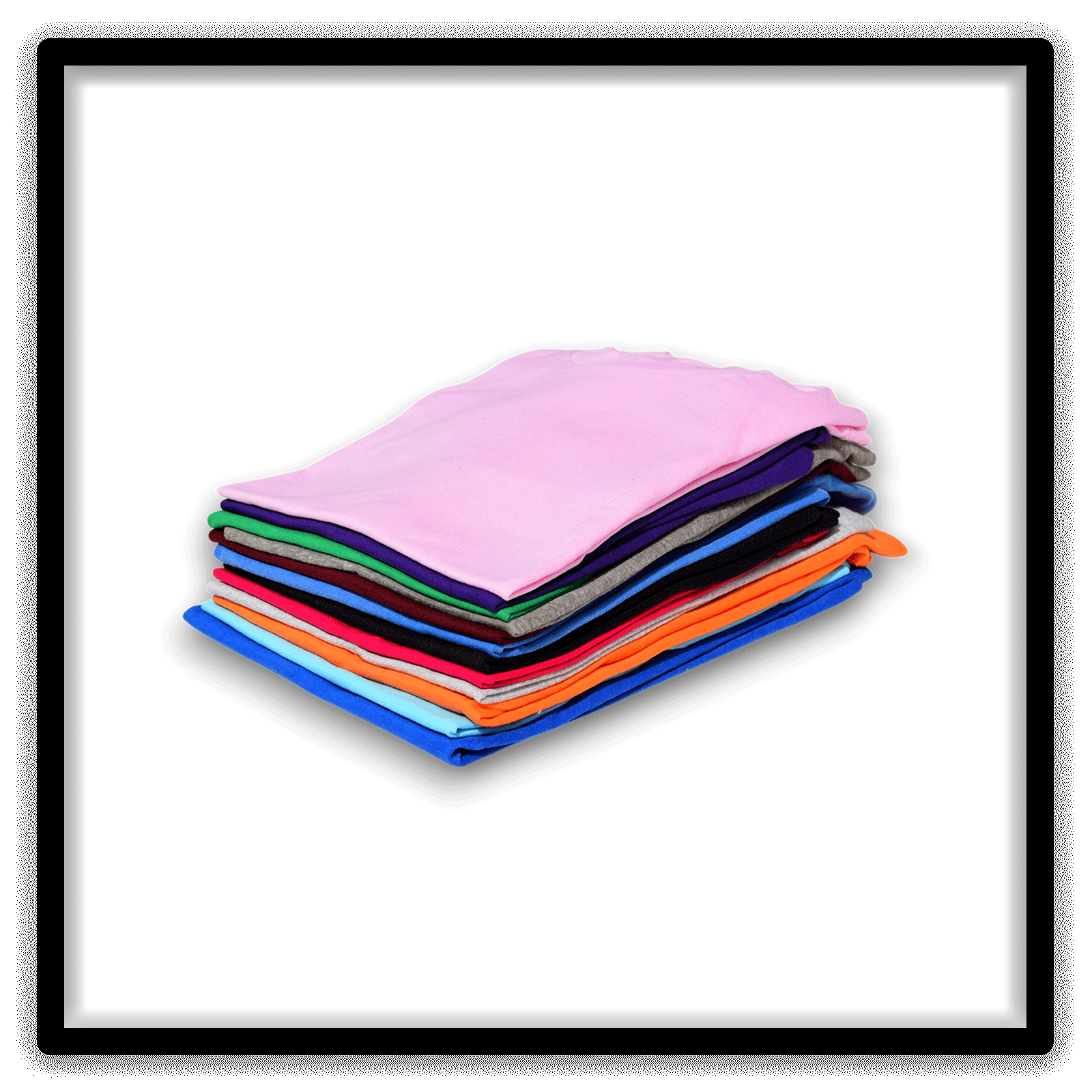 Mixed Dozen of 12 vintage single-stitch blank T-shirts, stack side alternate