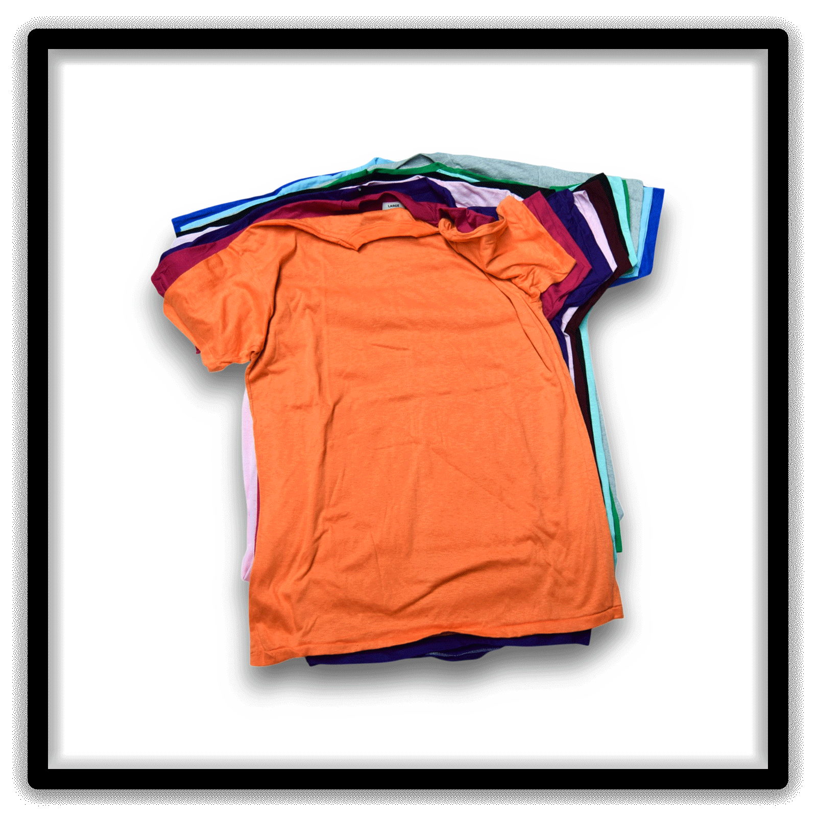 Mixed Dozen - 12 Vintage Single-Stitch Blank T-Shirts, assortment front orange