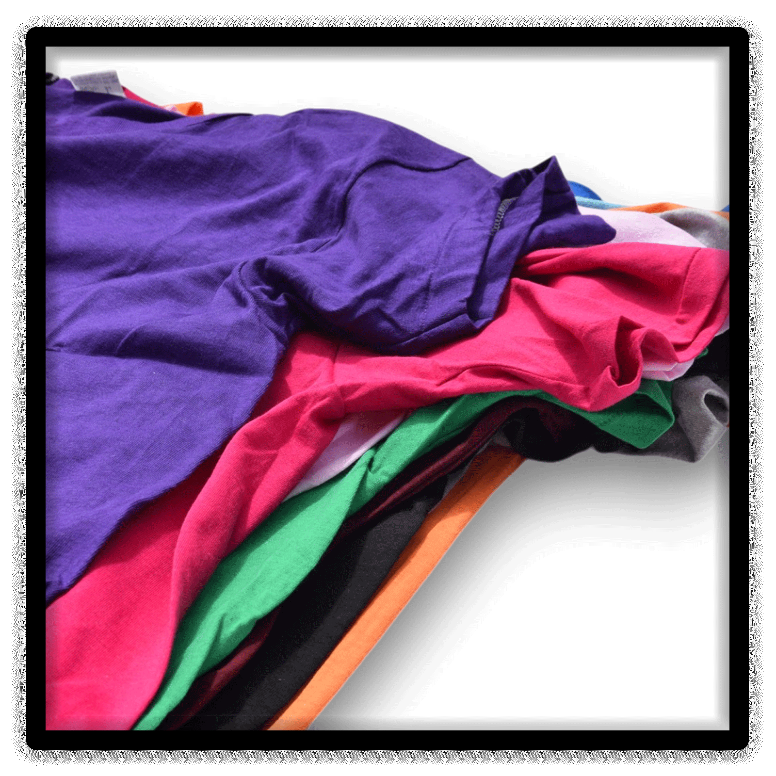 Mixed Dozen - 12 Vintage Single-Stitch Blank T-Shirts, assortment side