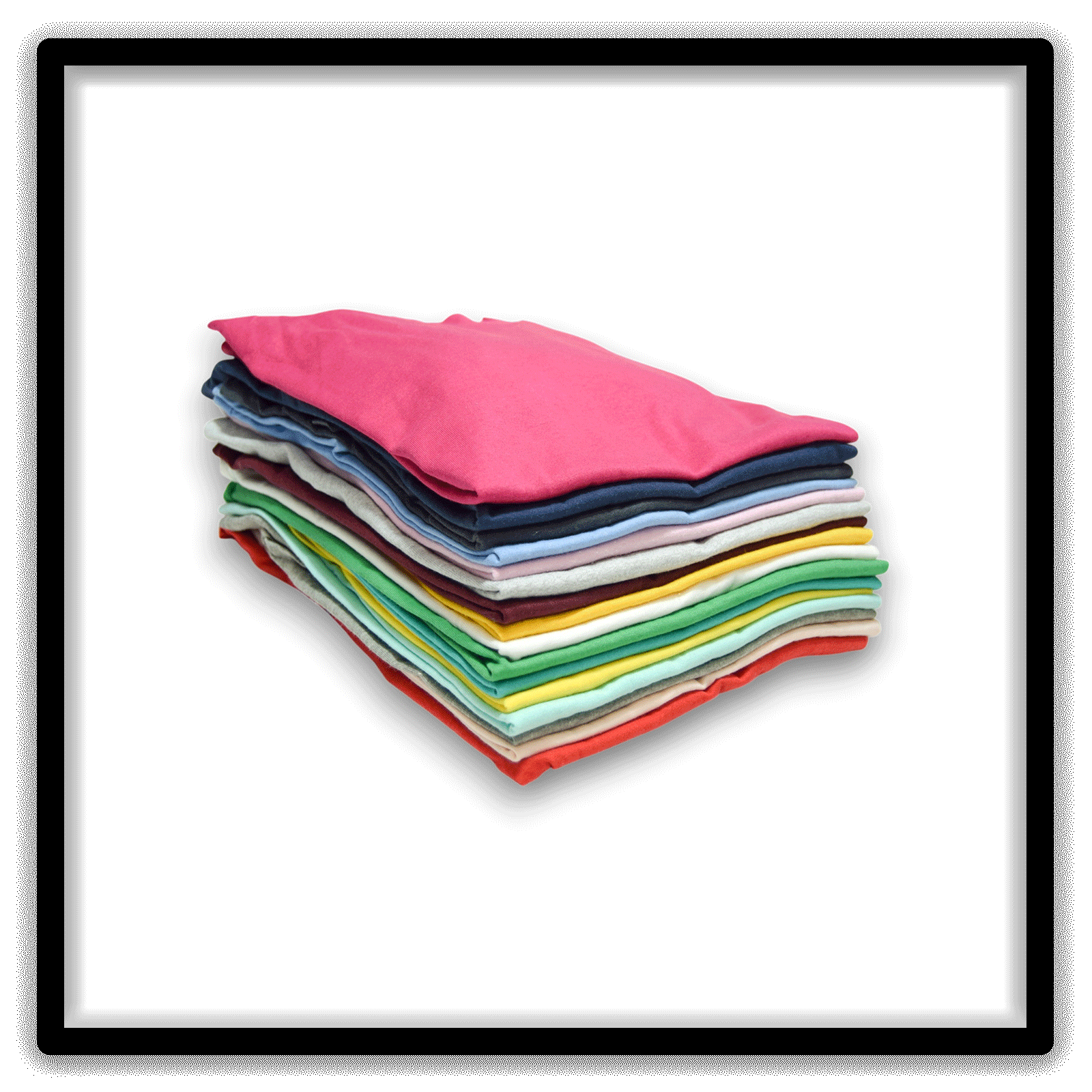 Mixed Dozen of 12 vintage single-stitch blank T-shirts, stack side secondary