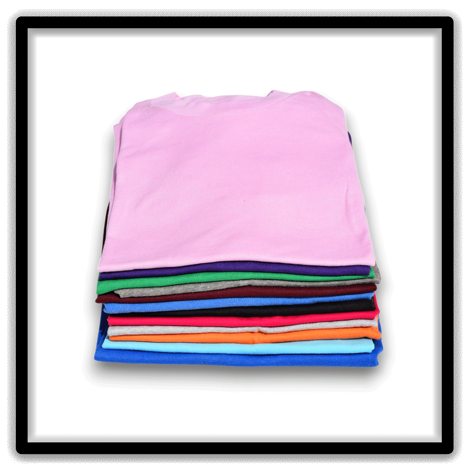 Mixed Dozen - 12 Vintage Single-Stitch Blank T-Shirts, stack vertical alternate