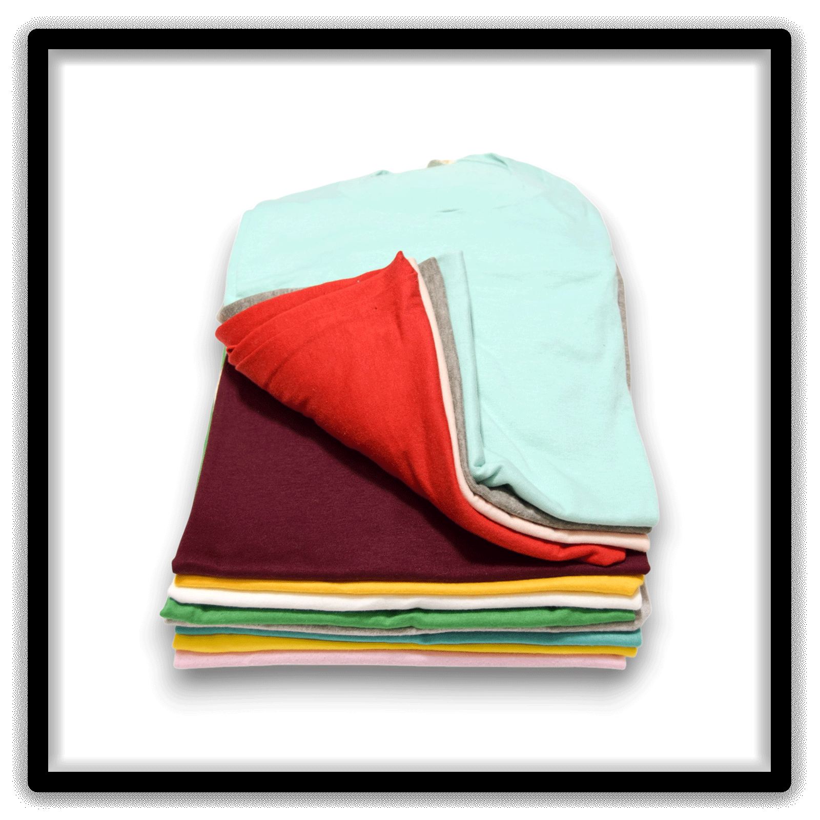 Mixed Dozen - 12 Vintage Single-Stitch Blank T-Shirts, lifted top angle alternate