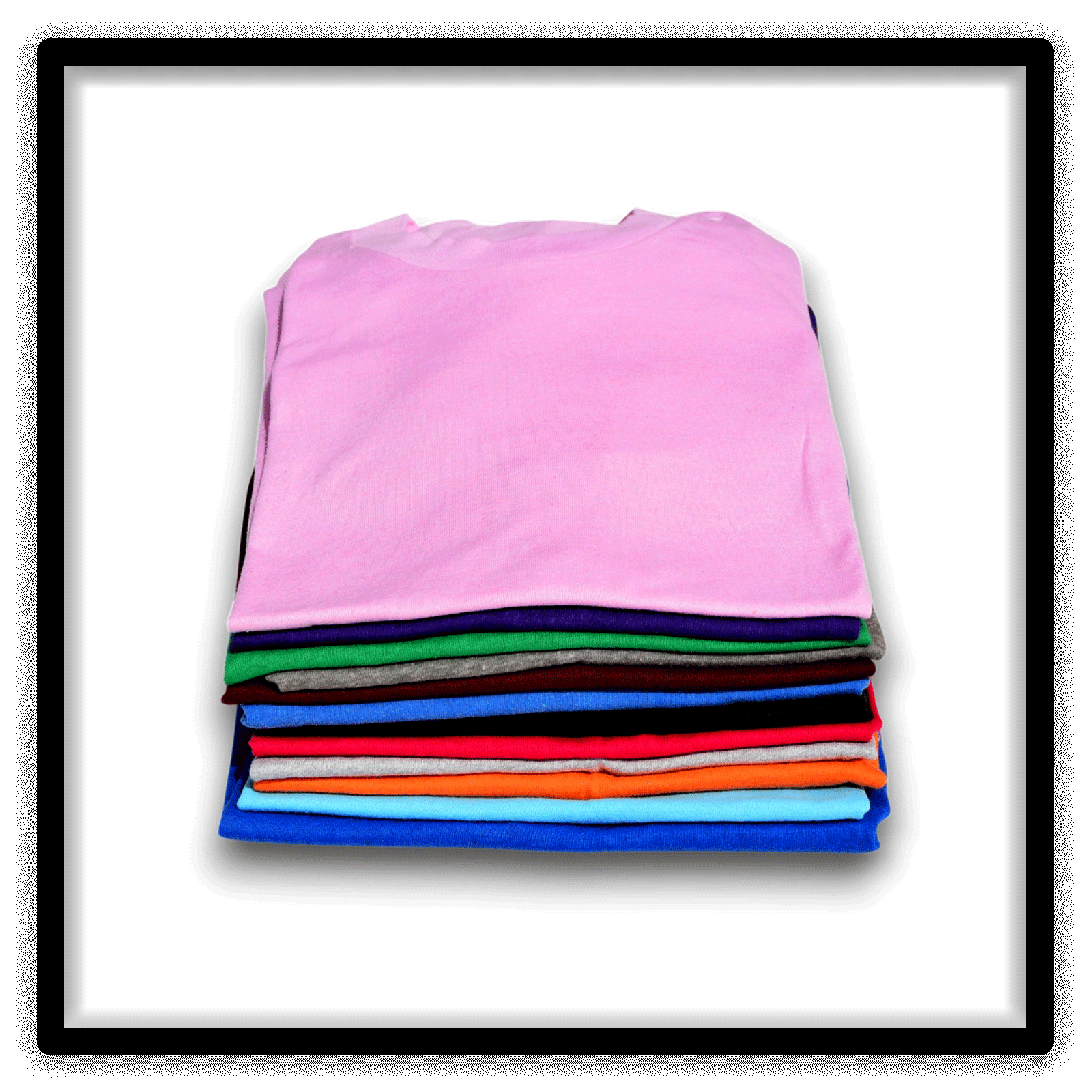 Mixed Dozen - 12 Vintage Single-Stitch Blank T-Shirts, stack front detail