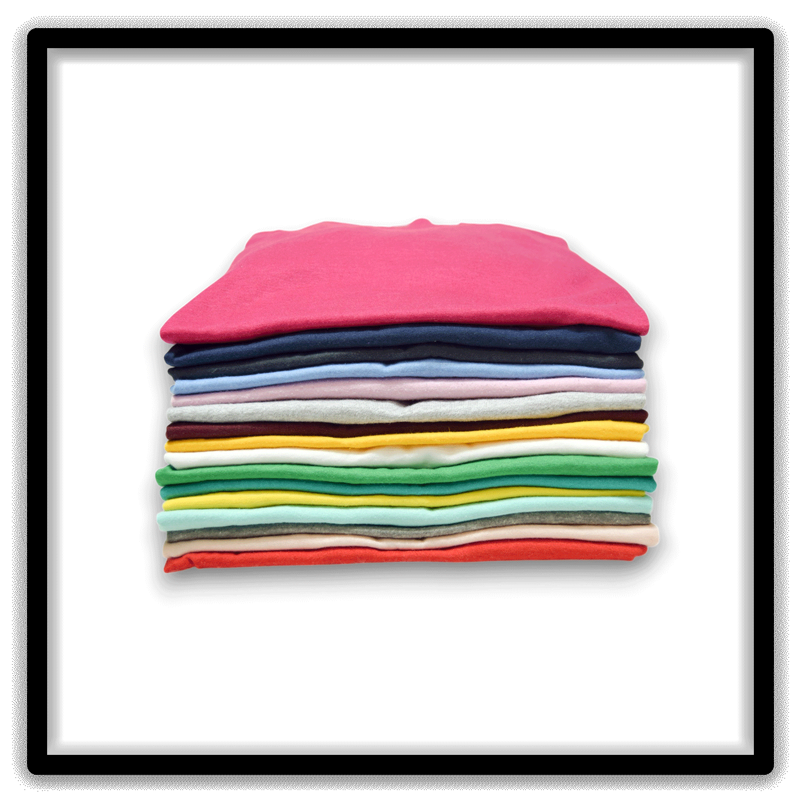Mixed Dozen of 12 vintage single-stitch blank T-shirts, stack vertical secondary