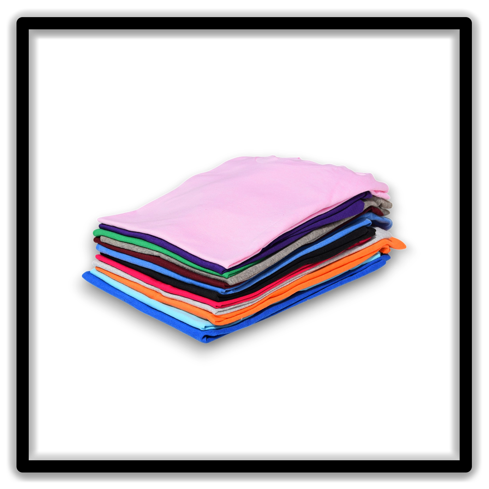 Mixed Dozen - 12 Vintage Single-Stitch Blank T-Shirts, stack side third