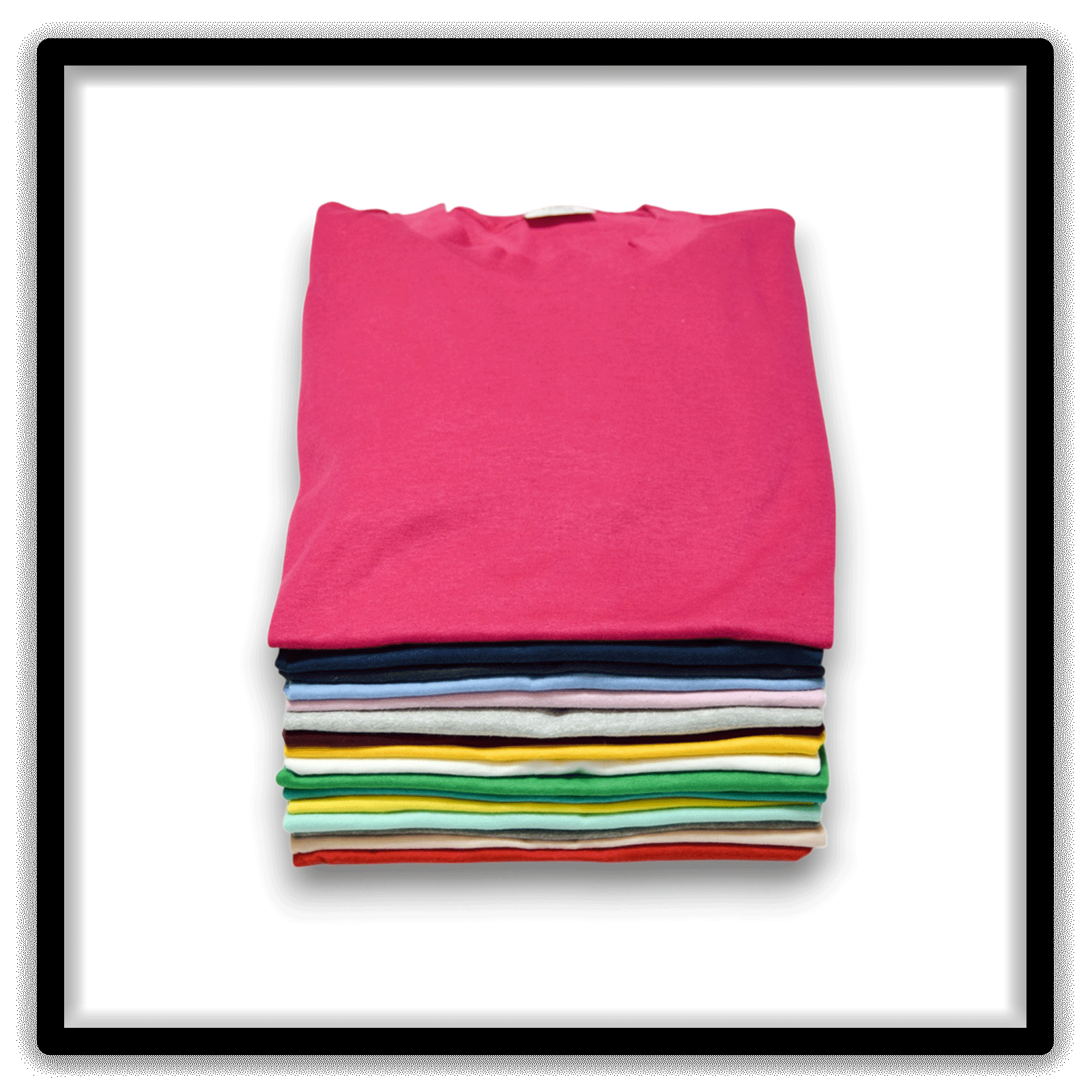 Mixed Dozen of 12 vintage single-stitch blank T-shirts, stack top