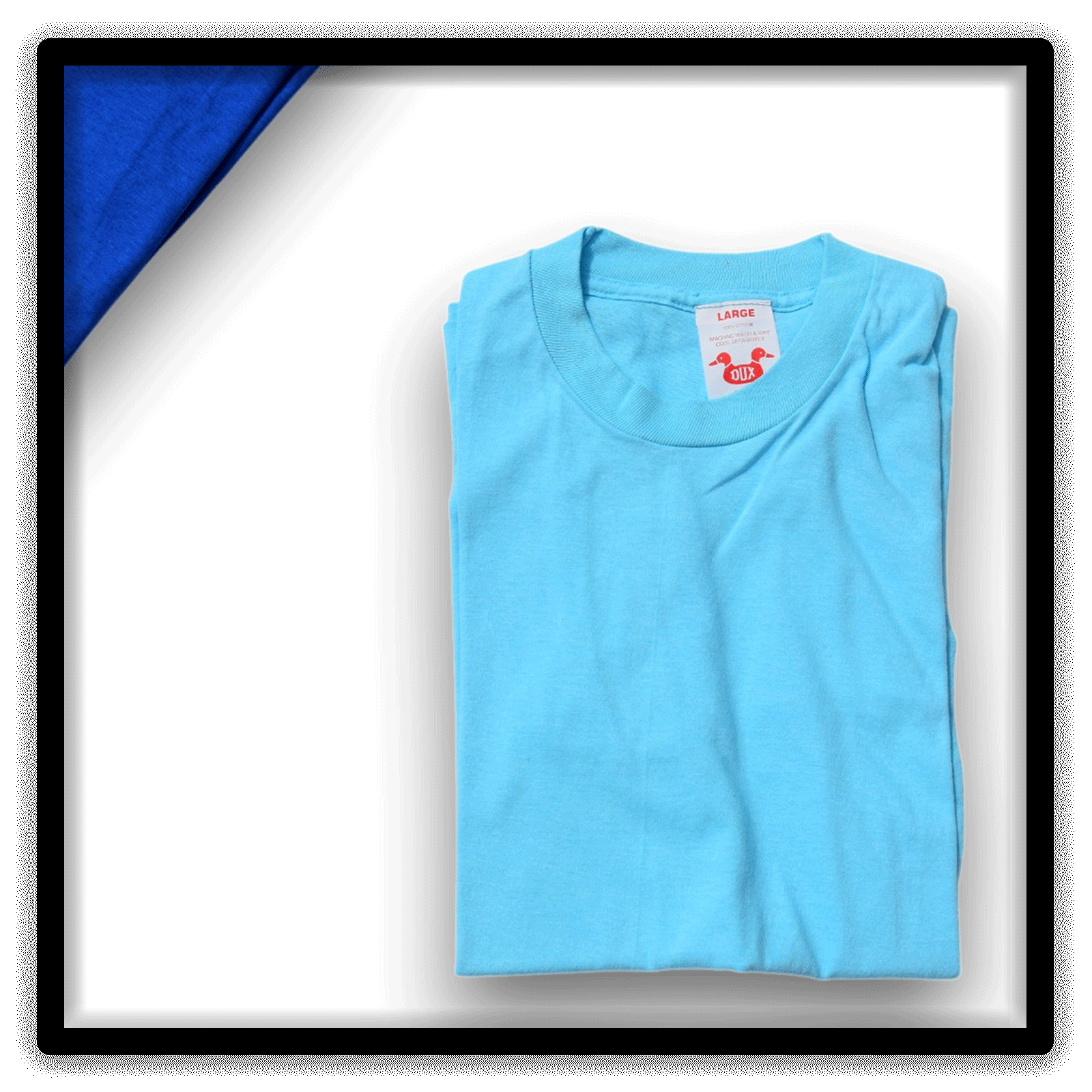 Mixed Dozen of 12 vintage single-stitch blank T-shirts, folded shirt blue