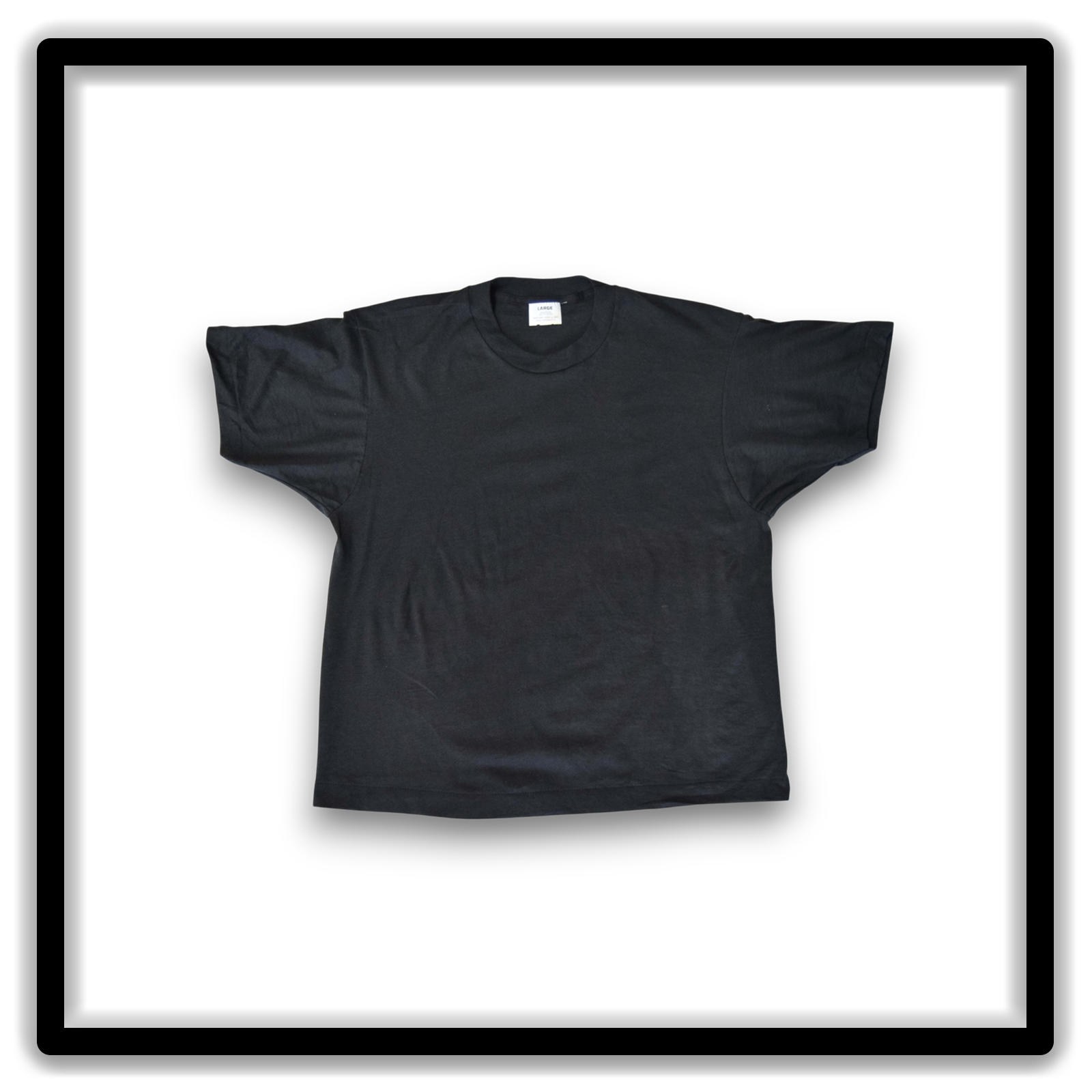 Mixed Dozen of 12 vintage single-stitch blank T-shirts, full shirt black