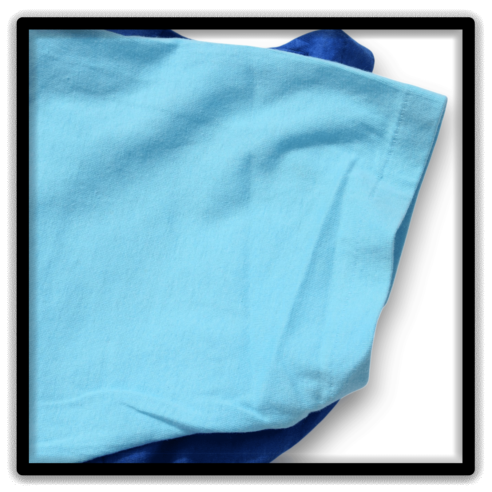 Mixed Dozen of 12 vintage single-stitch blank T-shirts, fabric detail blue