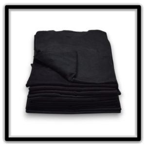 Printer's Dozen Black Large vintage single-stitch blank T-shirts, stack front