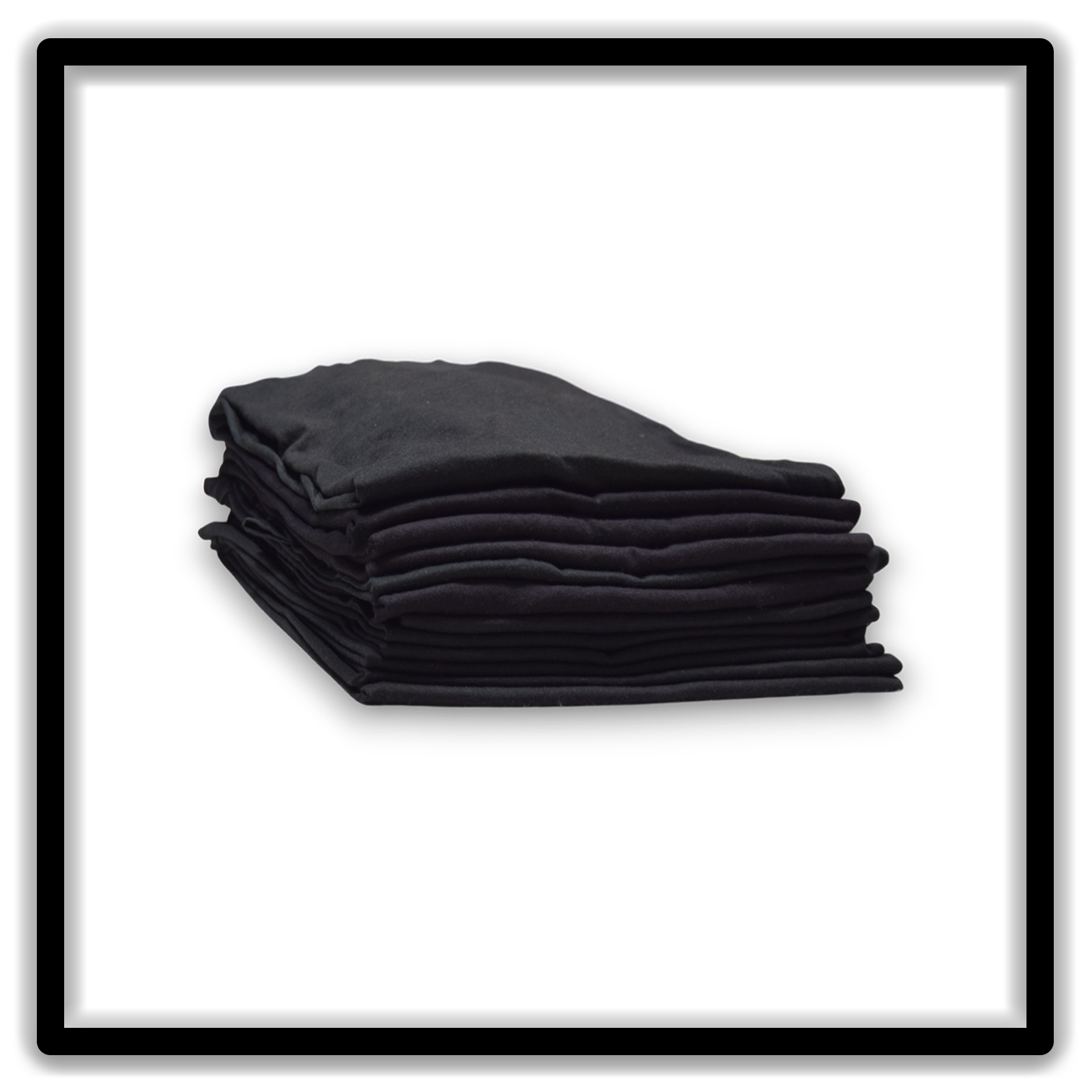 Printer's Dozen Black Large vintage single-stitch blank T-shirts, stack side