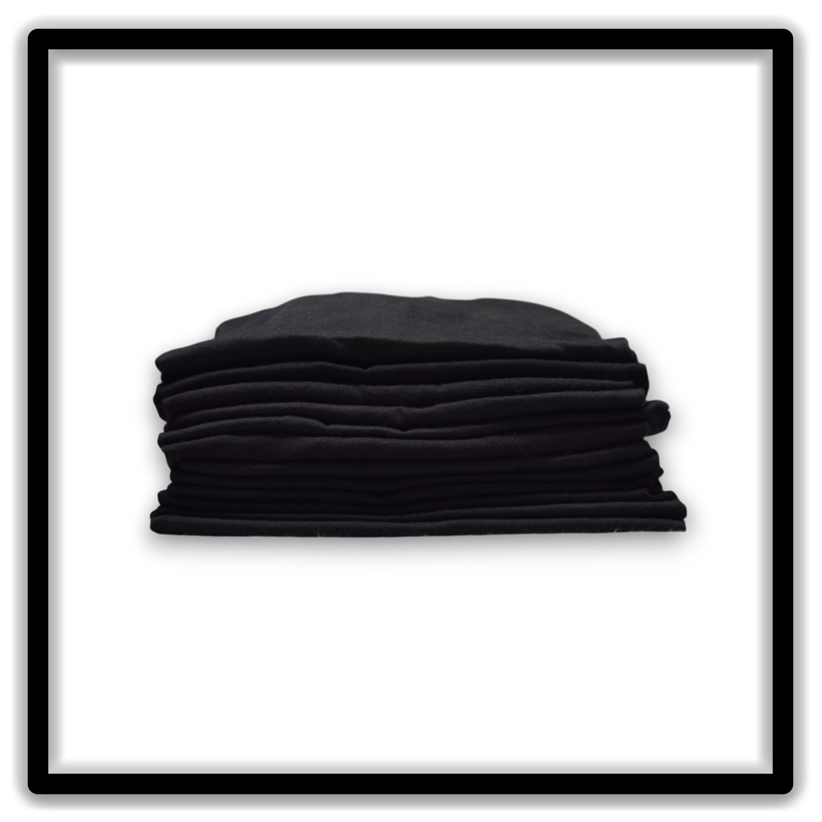 Printer's Dozen Black Large vintage single-stitch blank T-shirts, stack side close