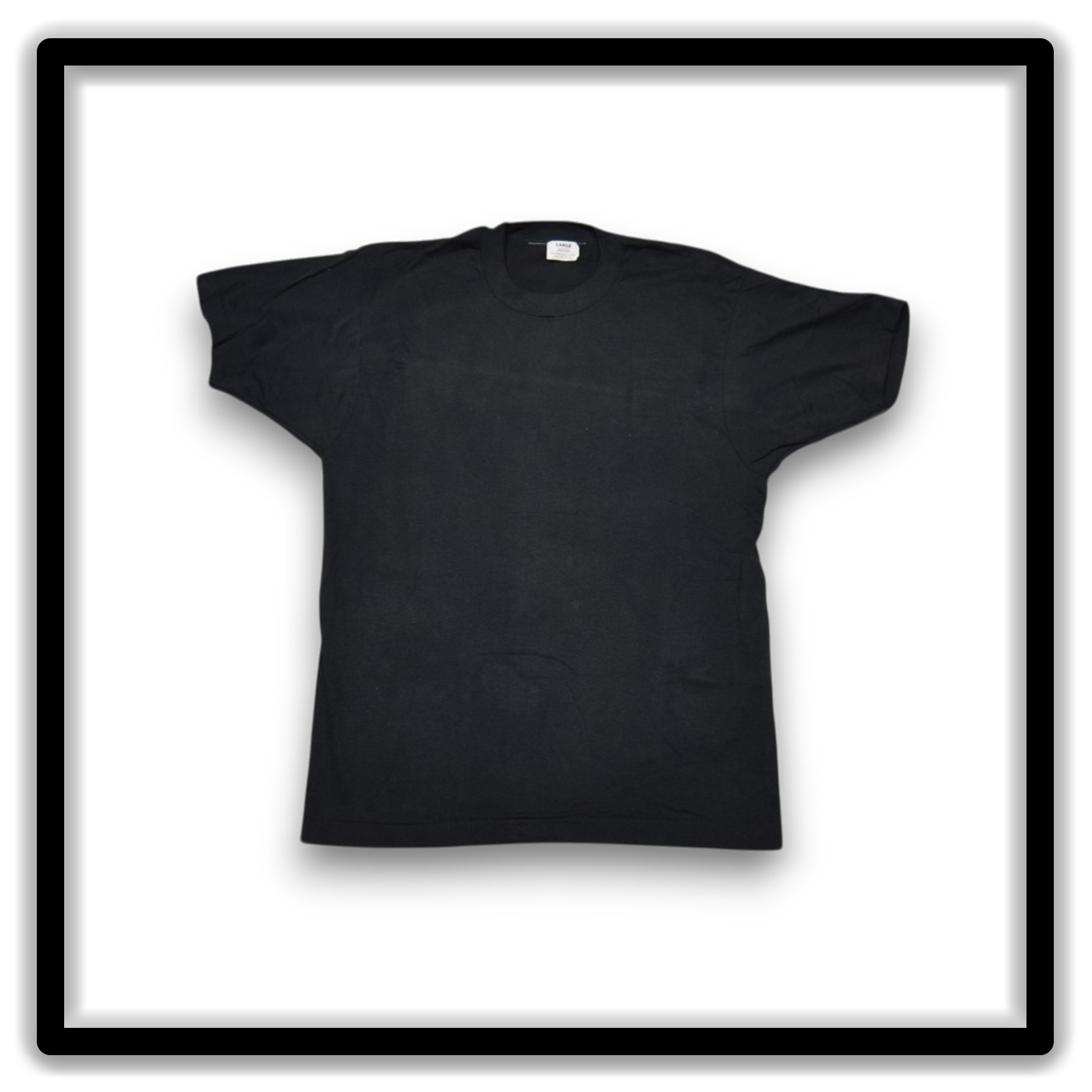 Printer's Dozen Black Large vintage single-stitch blank T-shirts, full shirt front