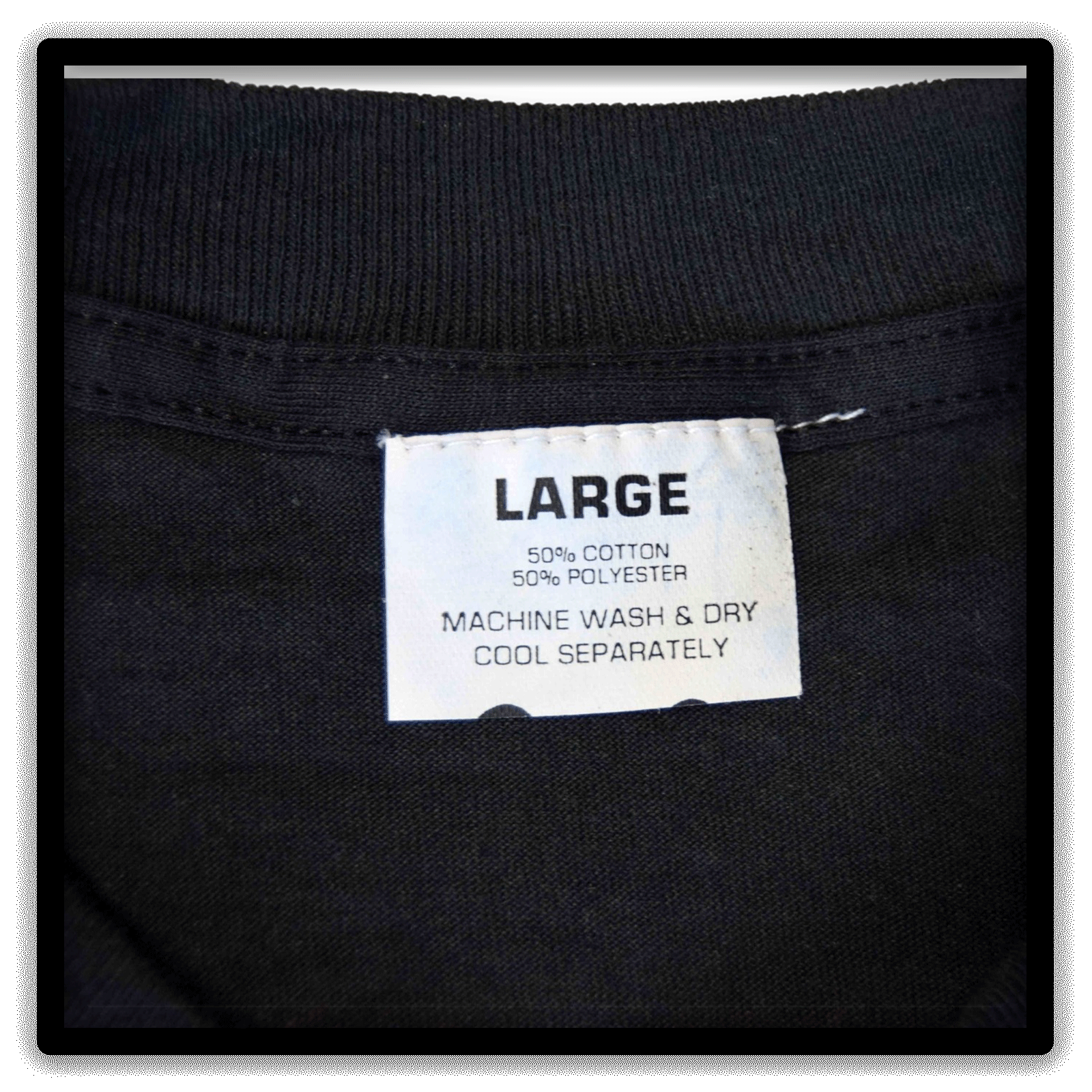 Printer's Dozen Black Large vintage single-stitch blank T-shirts, tag detail