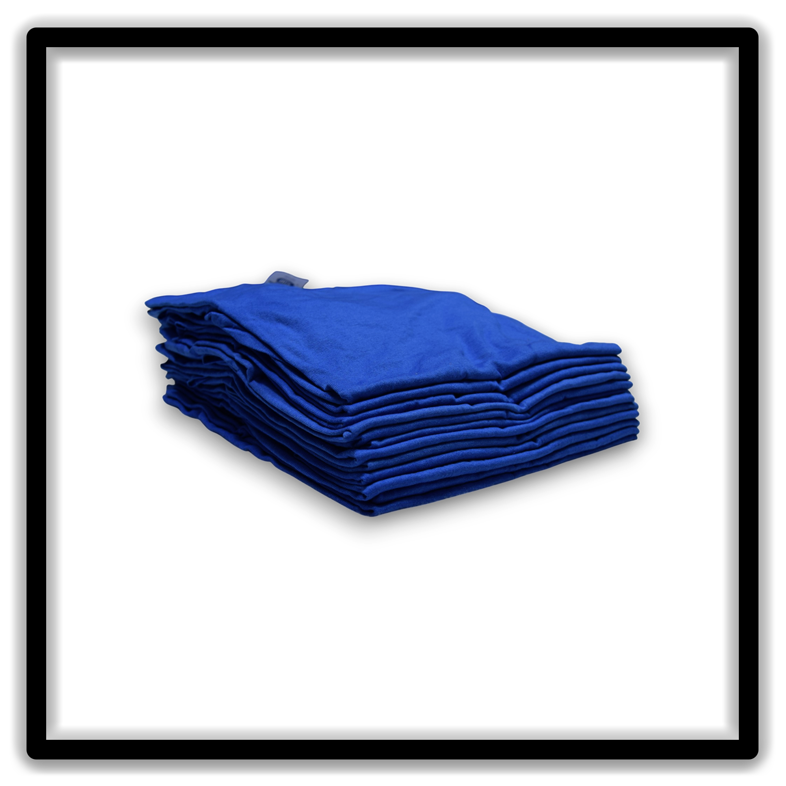 Printer's Dozen blue large vintage single-stitch blank T-shirts, side stack