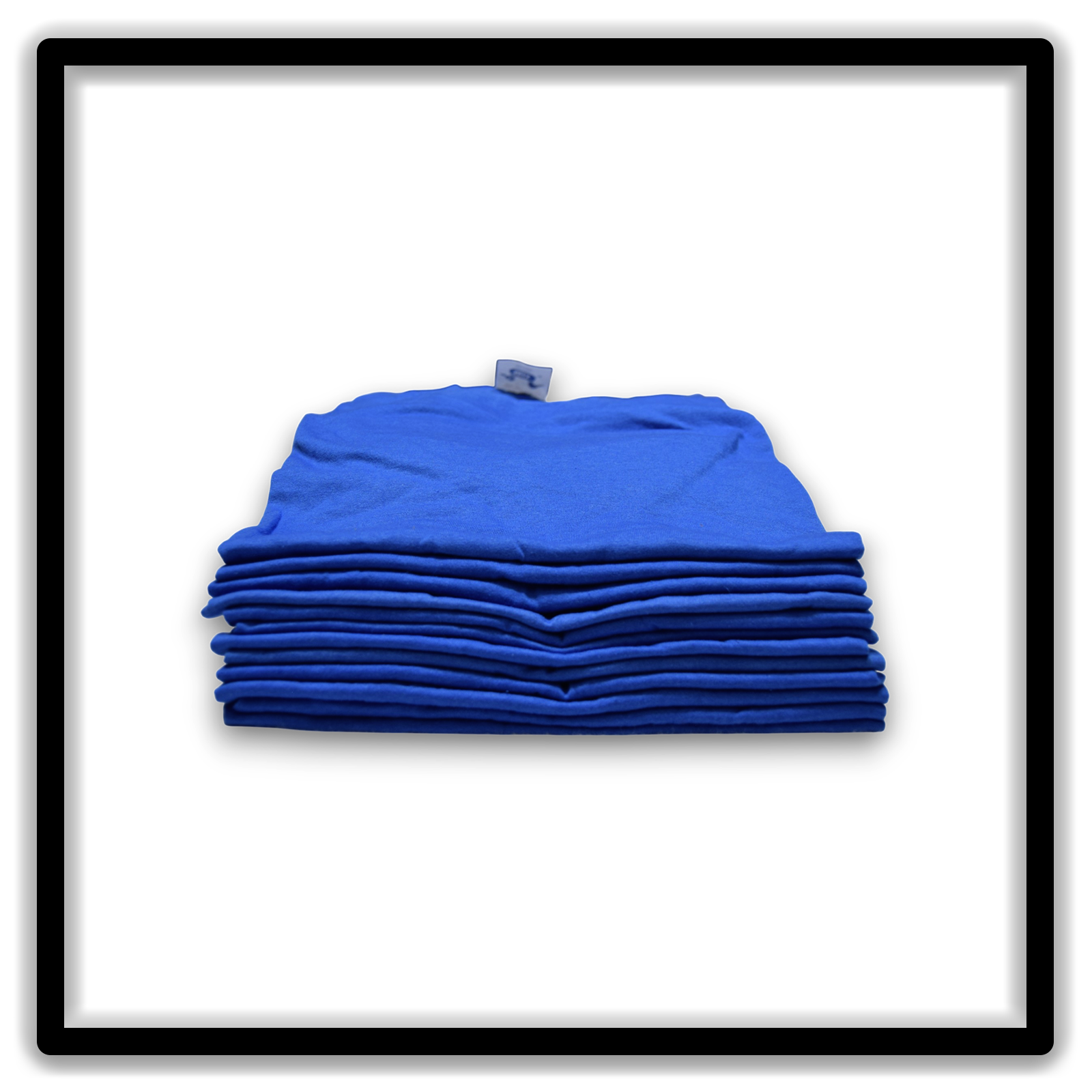 Printer's Dozen blue large vintage single-stitch blank T-shirts, folded edge detail