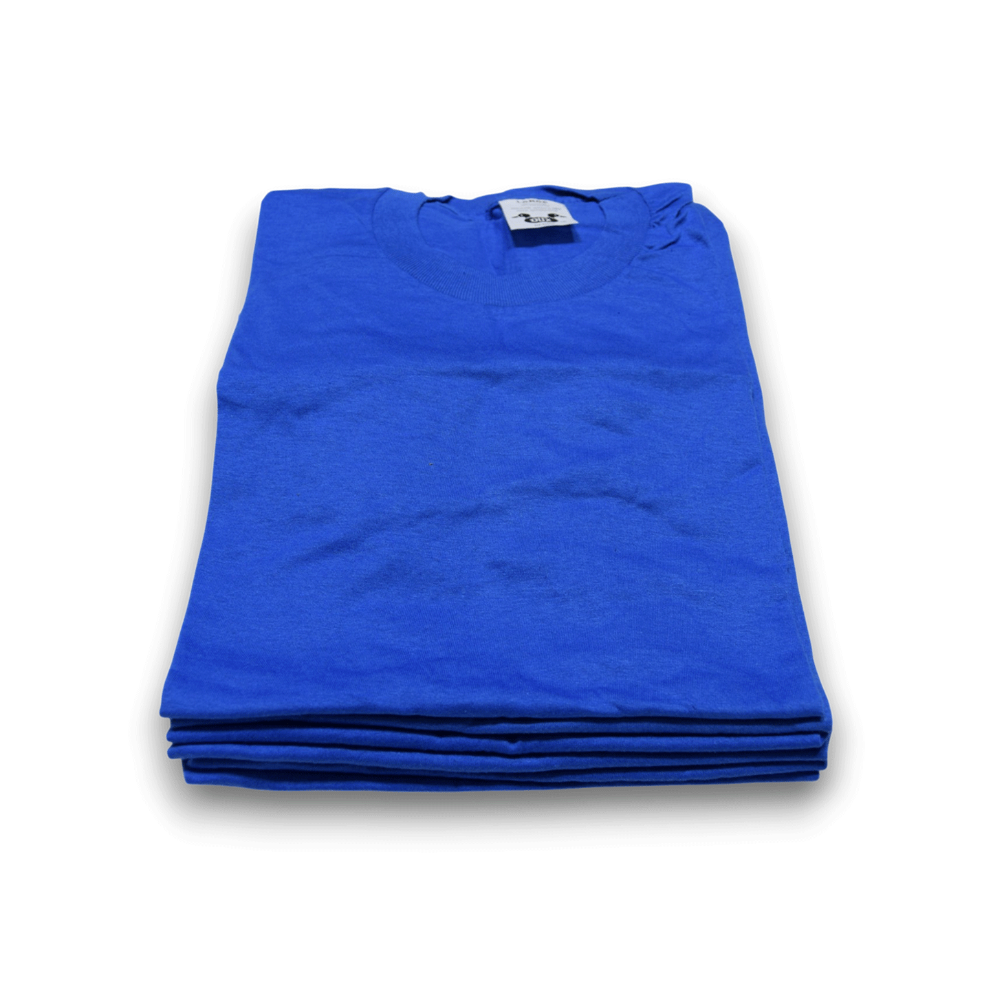 Printer's Dozen blue large vintage single-stitch blank T-shirts, front stack alternate