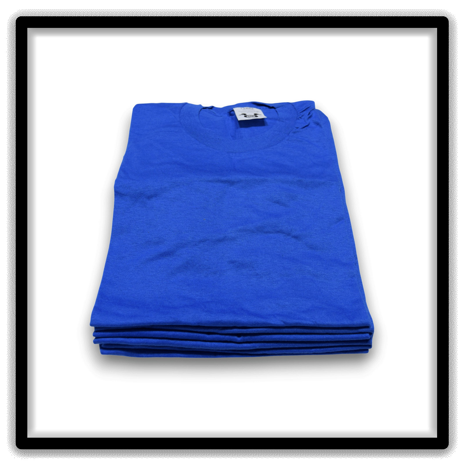 Printer's Dozen blue large vintage single-stitch blank T-shirts, front stack second view