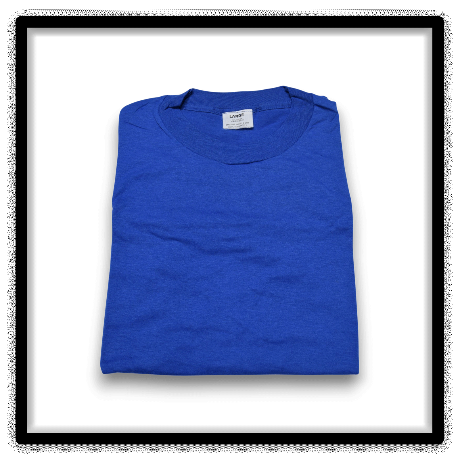 Printer's Dozen blue large vintage single-stitch blank T-shirts, folded shirt