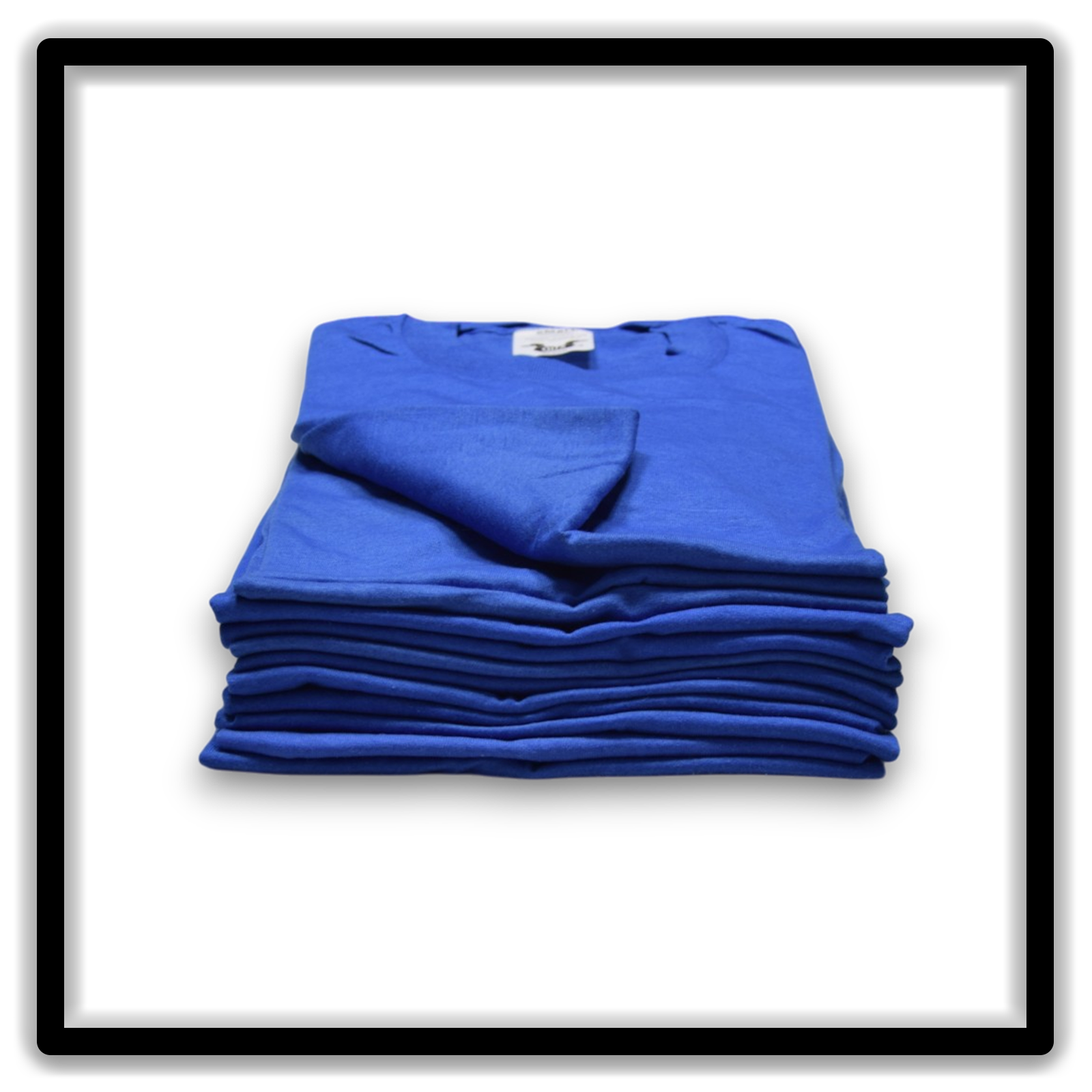 Printer's Dozen Blue Small vintage single-stitch blank T-shirts, stack front