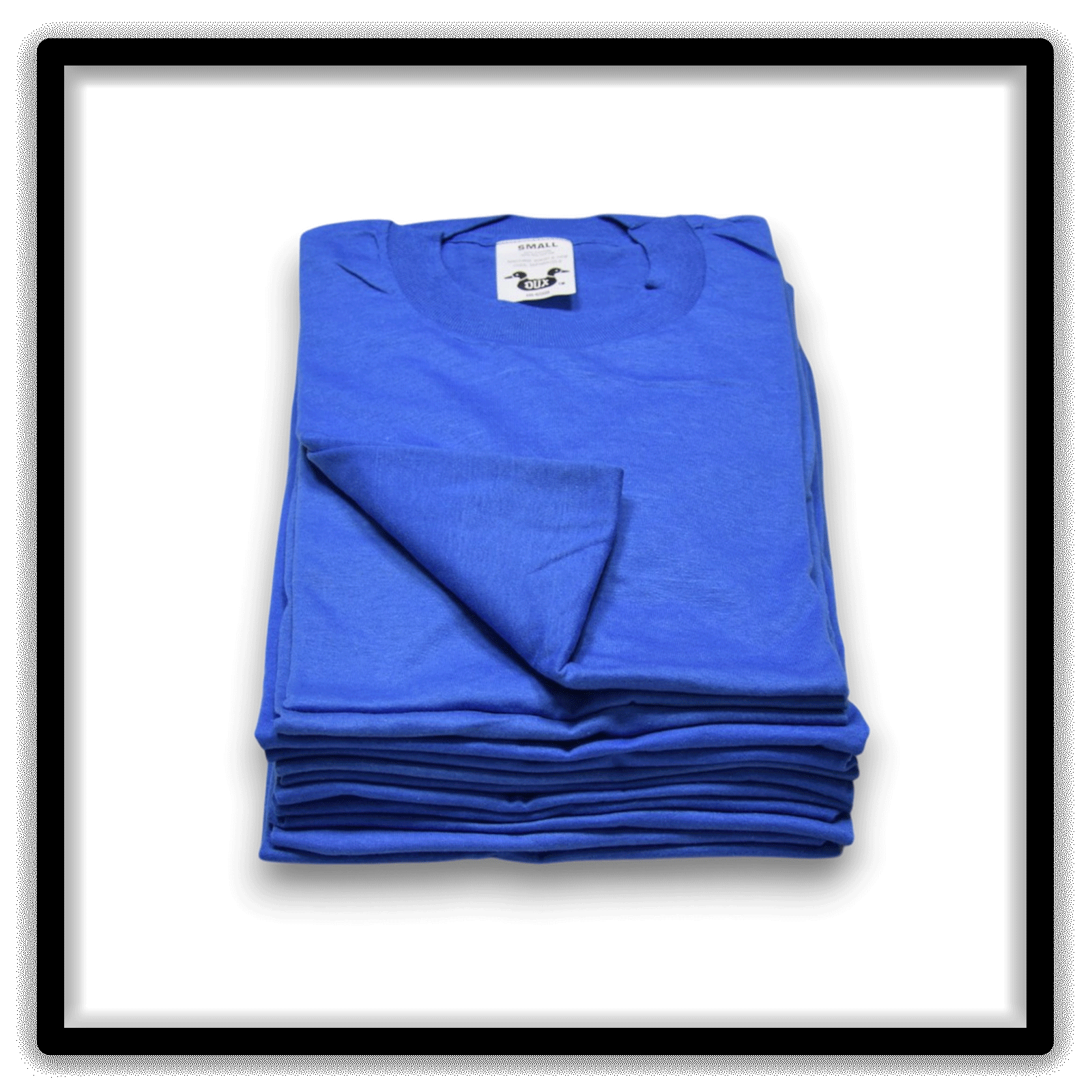 Printer's Dozen Blue Small vintage single-stitch blank T-shirts, folded top front