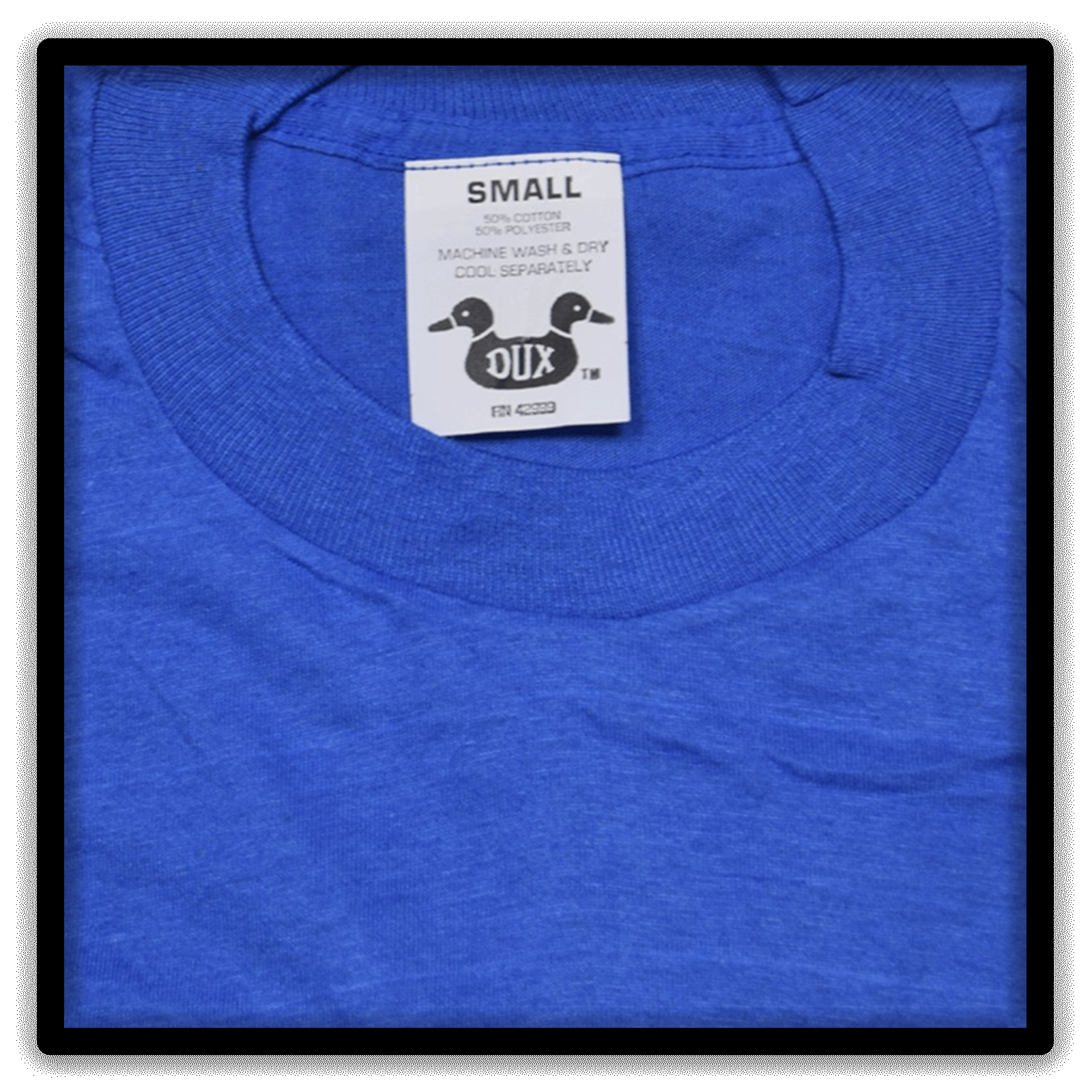 Printer's Dozen Blue Small vintage single-stitch blank T-shirts, tag detail