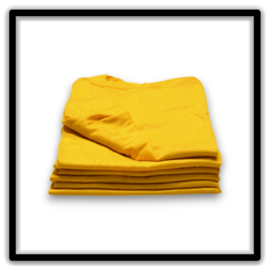 Real Vintage Blanks gold small single-stitch T-shirts Printer's Half-Dozen stack front