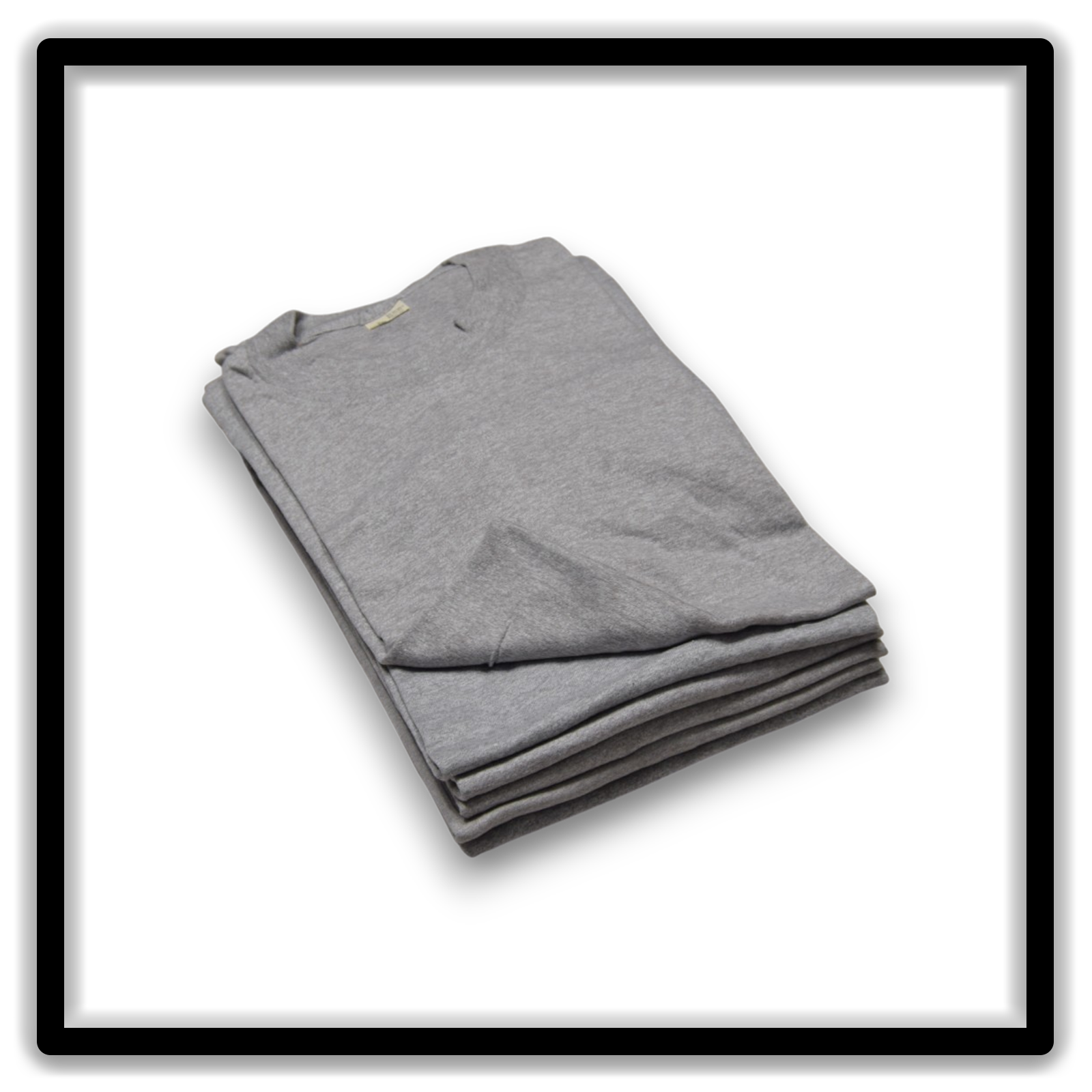 Printer's Half Dozen Gray Large vintage single-stitch blank T-shirts, stack angle