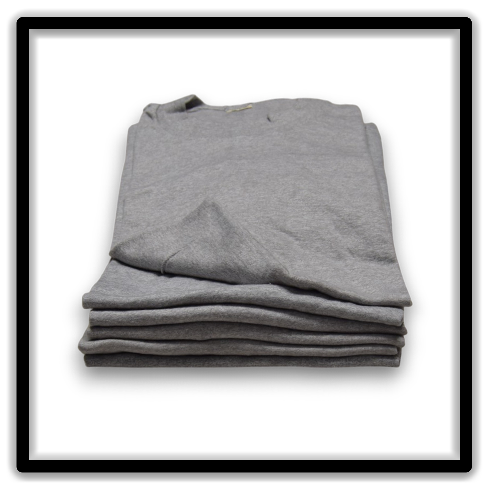 Printer's Half Dozen Gray Large vintage single-stitch blank T-shirts, stack front alternate