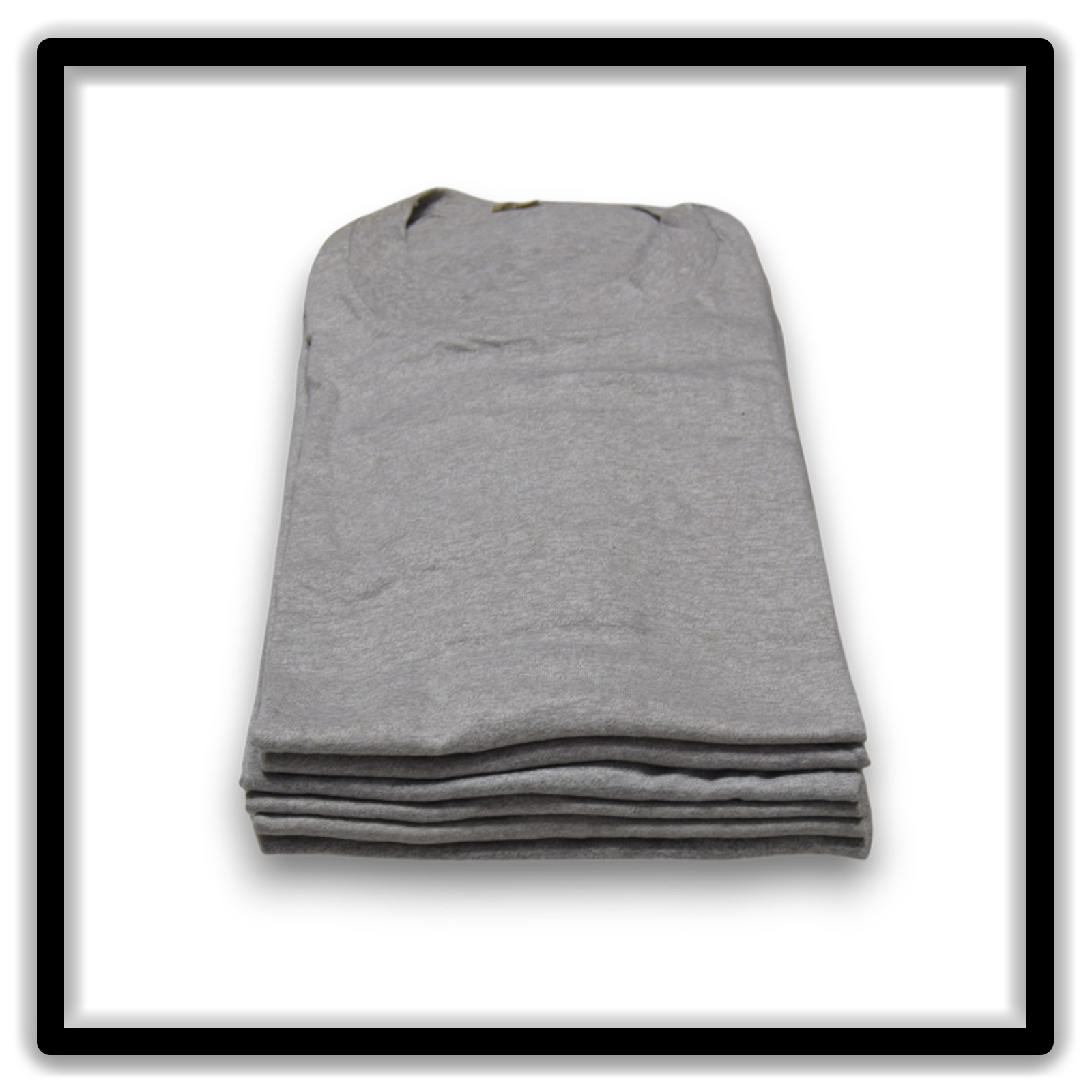 Printer's Half Dozen Gray Large vintage single-stitch blank T-shirts, stack vertical