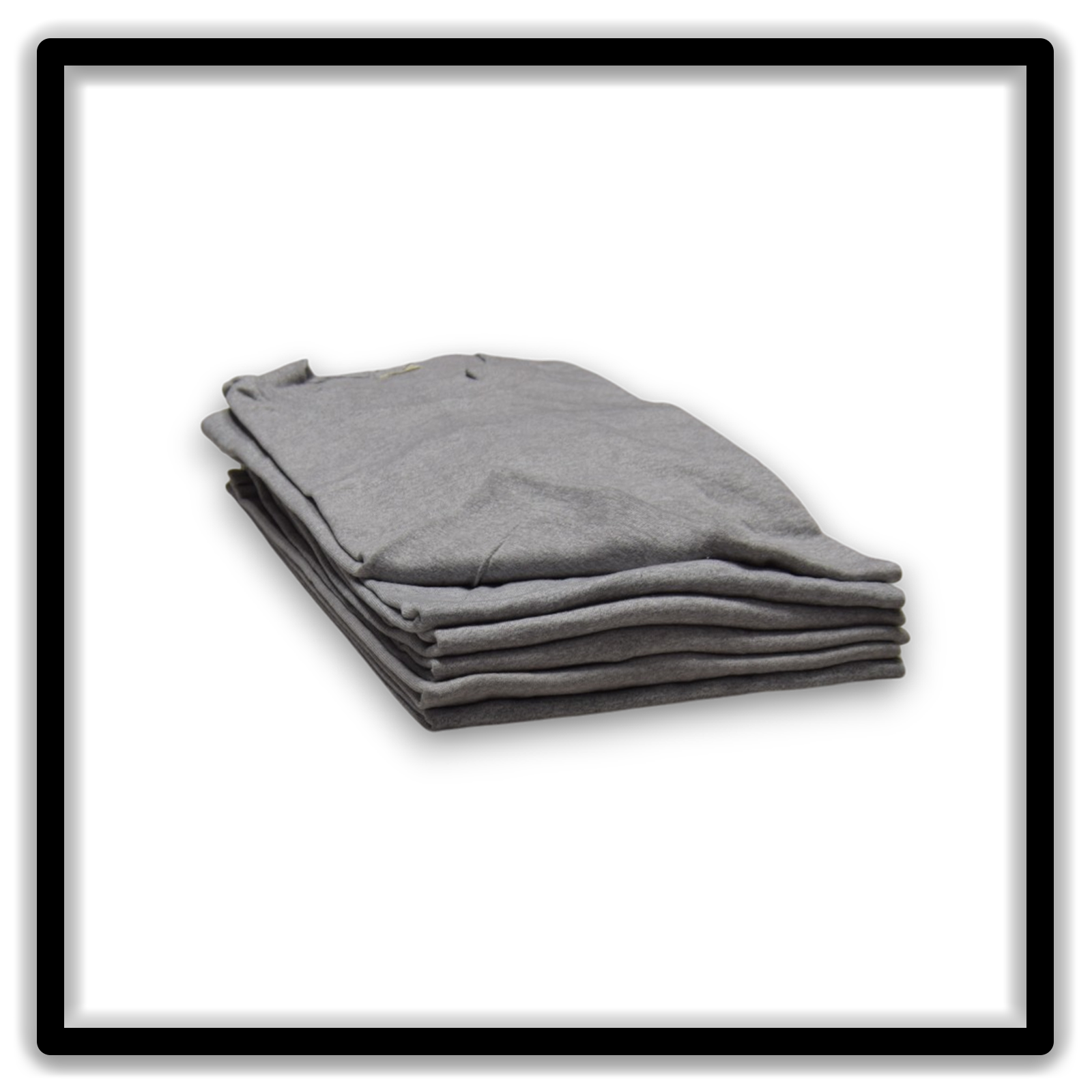 Printer's Half Dozen Gray Large vintage single-stitch blank T-shirts, stack angle low