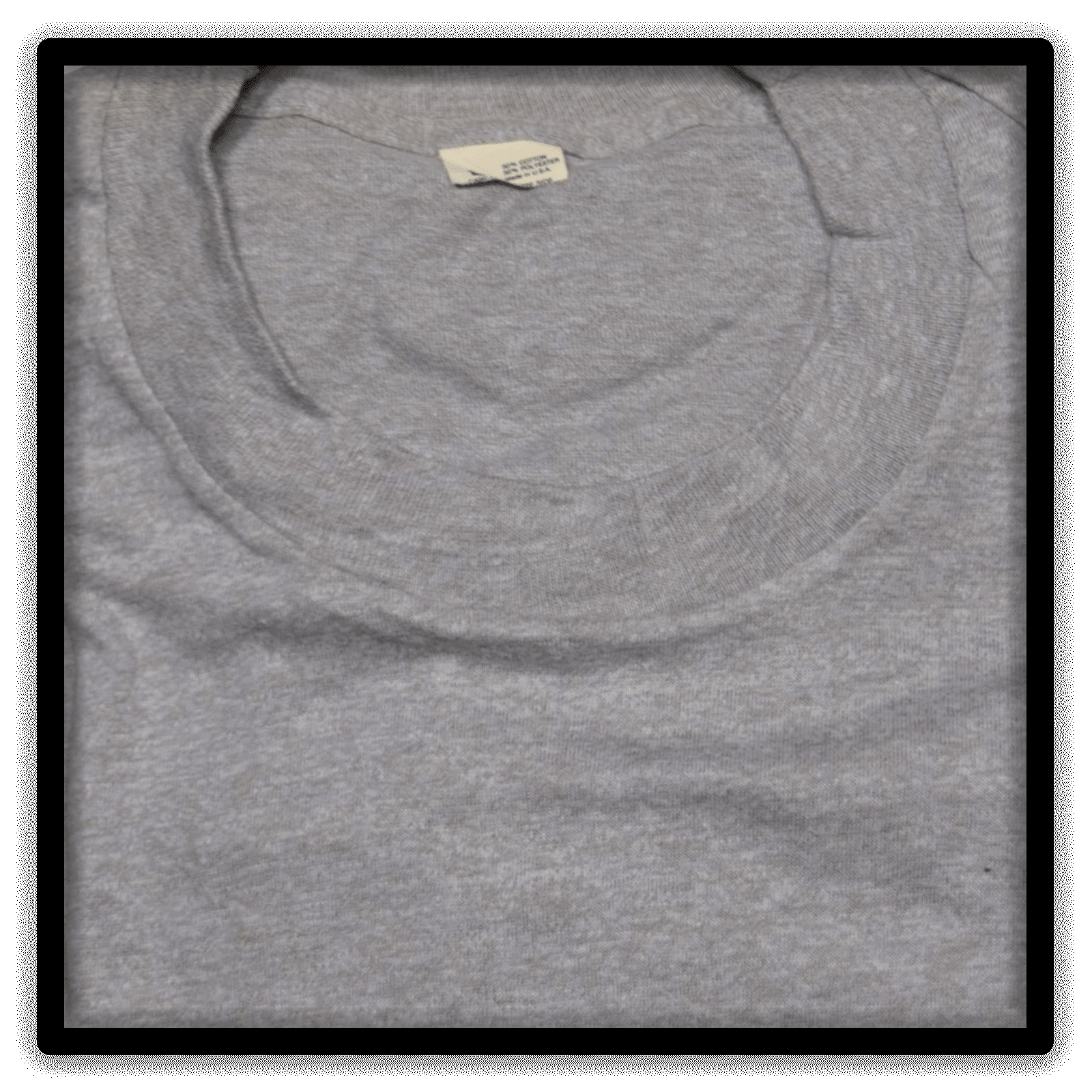 Printer's Half Dozen Gray Large vintage single-stitch blank T-shirts, collar detail