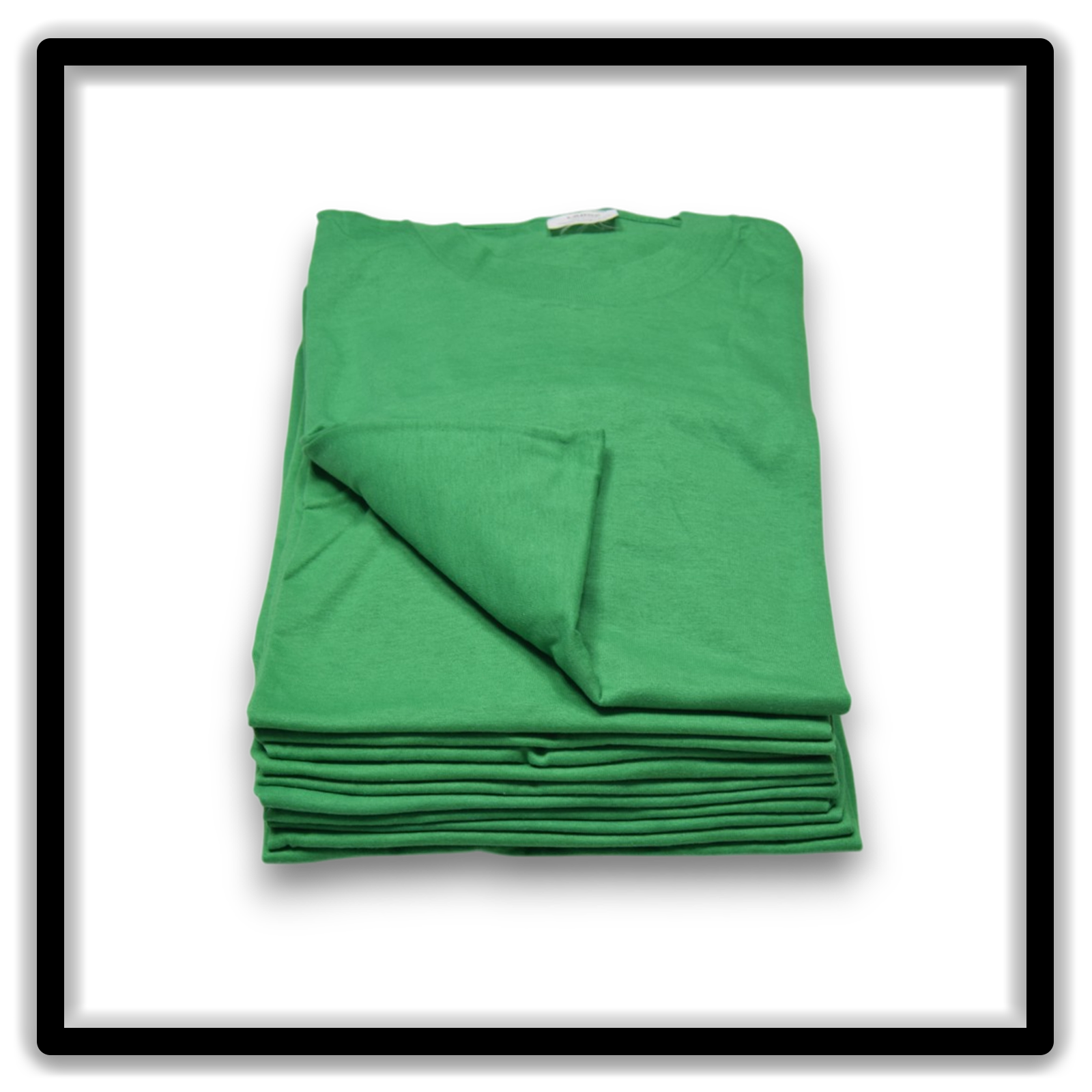 Printer's Dozen Green Large vintage single-stitch blank T-shirts, stack front