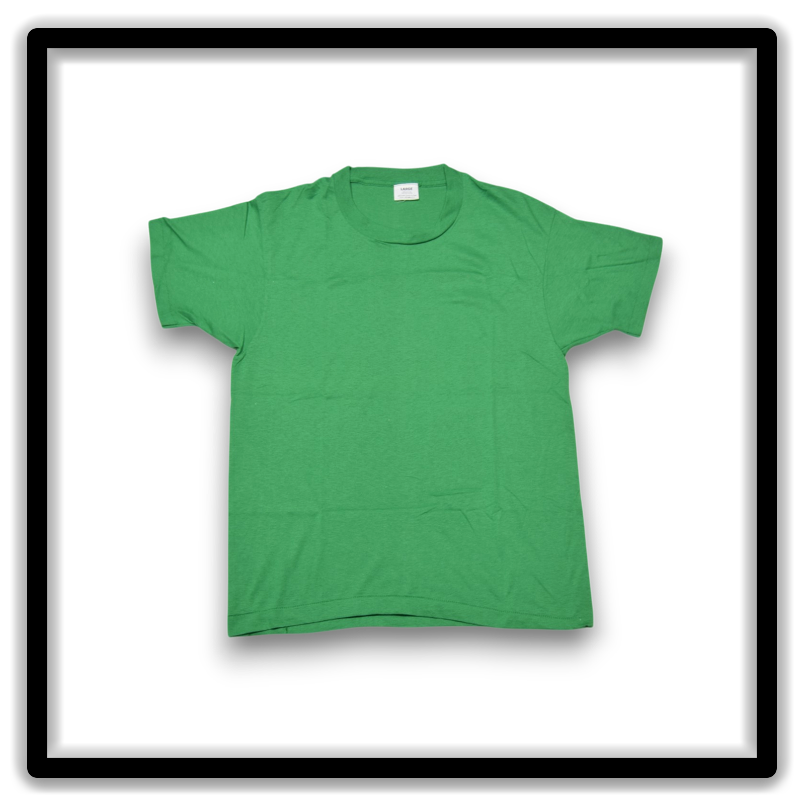 Printer's Dozen Green Large vintage single-stitch blank T-shirts, full shirt front