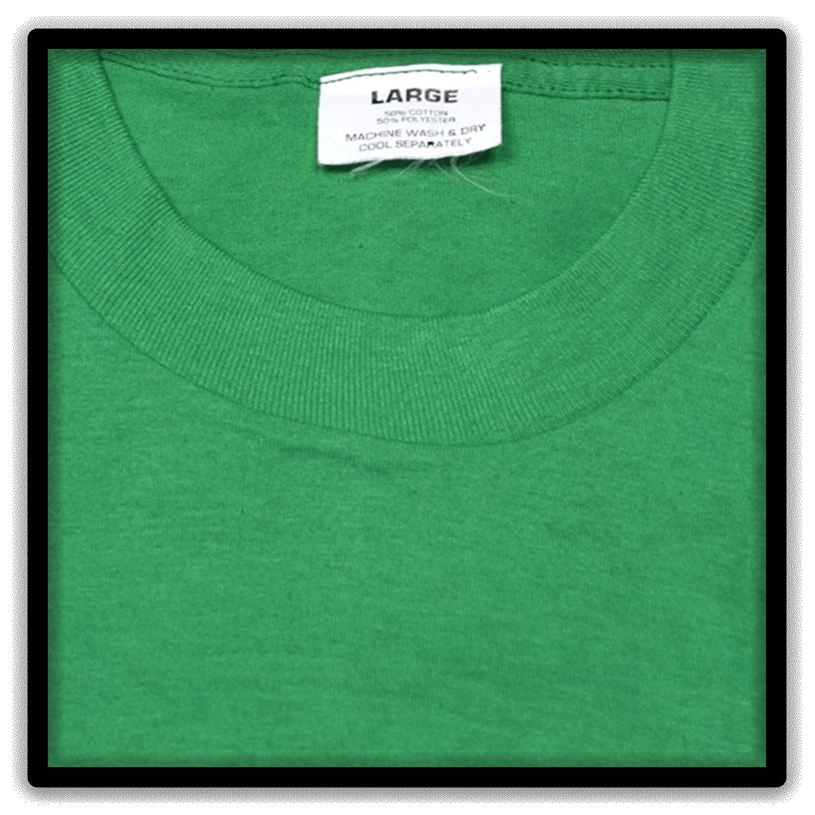 Printer's Dozen Green Large vintage single-stitch blank T-shirts, tag detail
