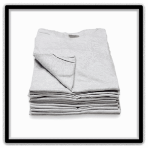 Printer's Dozen Heather Gray Medium vintage single-stitch blank T-shirts, stack front