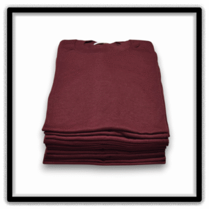 Printer's Dozen Maroon Large vintage single-stitch blank T-shirts, stack front