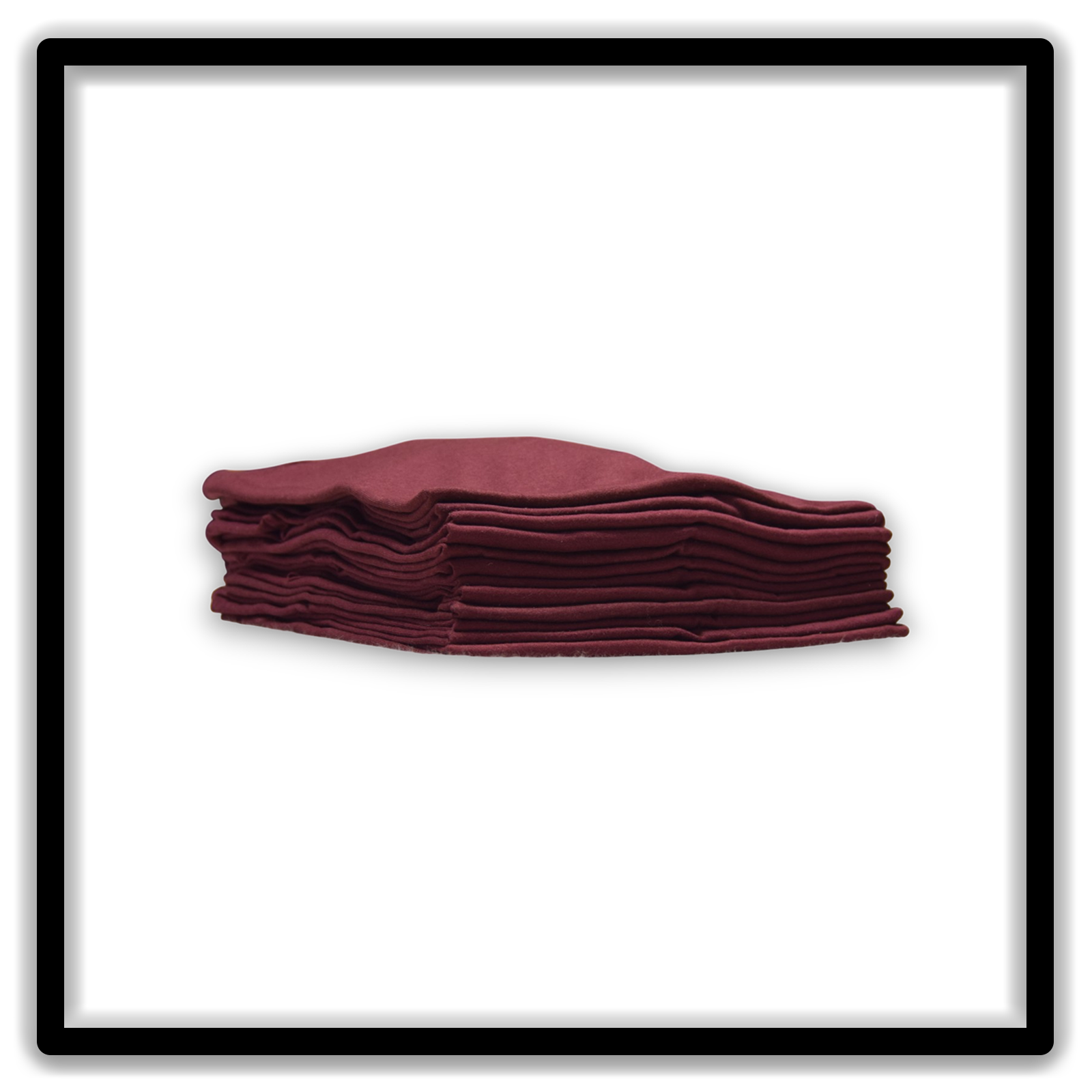 Printer's Dozen Maroon Large vintage single-stitch blank T-shirts, stack side