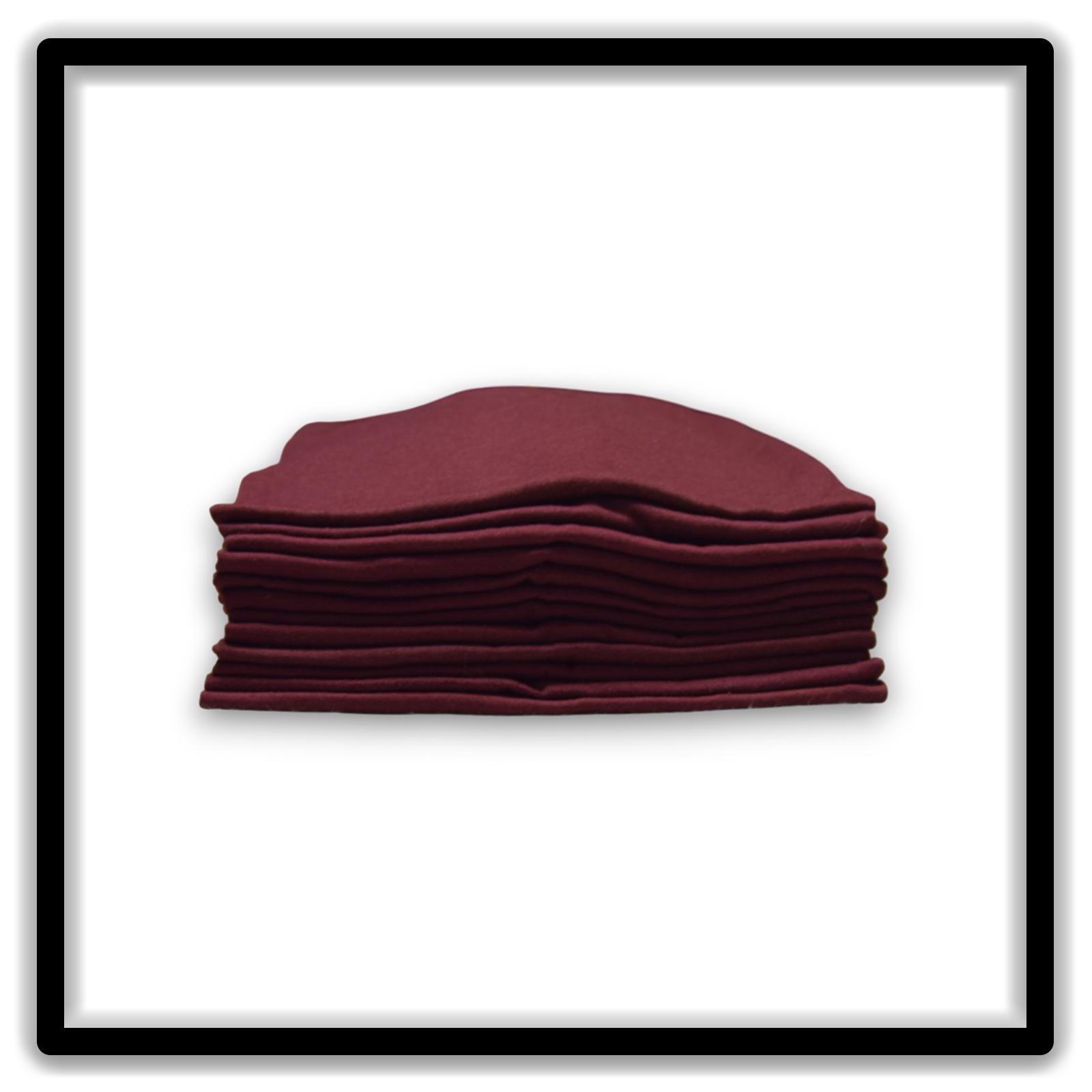 Printer's Dozen Maroon Large vintage single-stitch blank T-shirts, stack side close